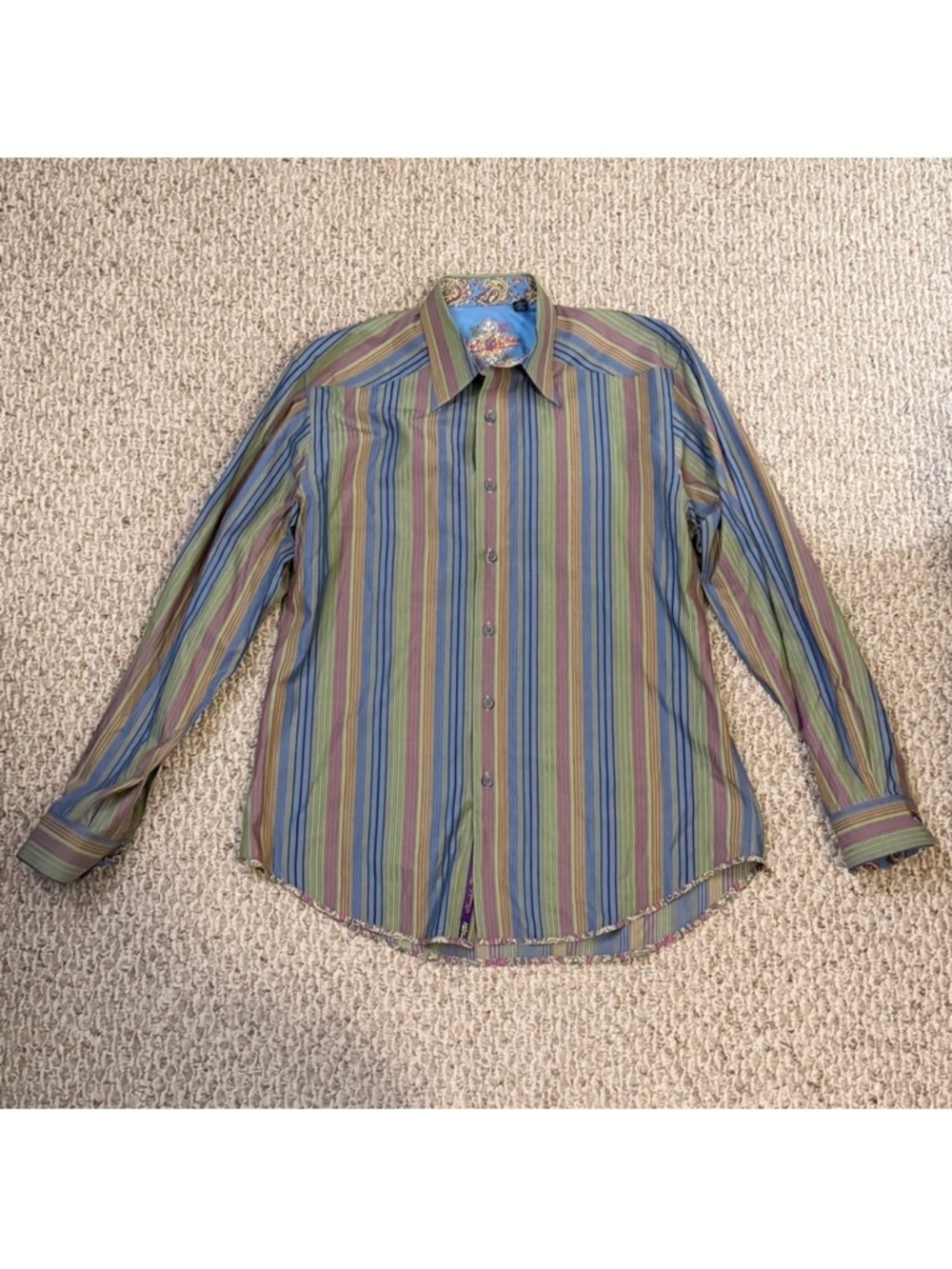 LIKE NEW Robert Graham Men’s Multicolored Flip Cuff Dress Shirt